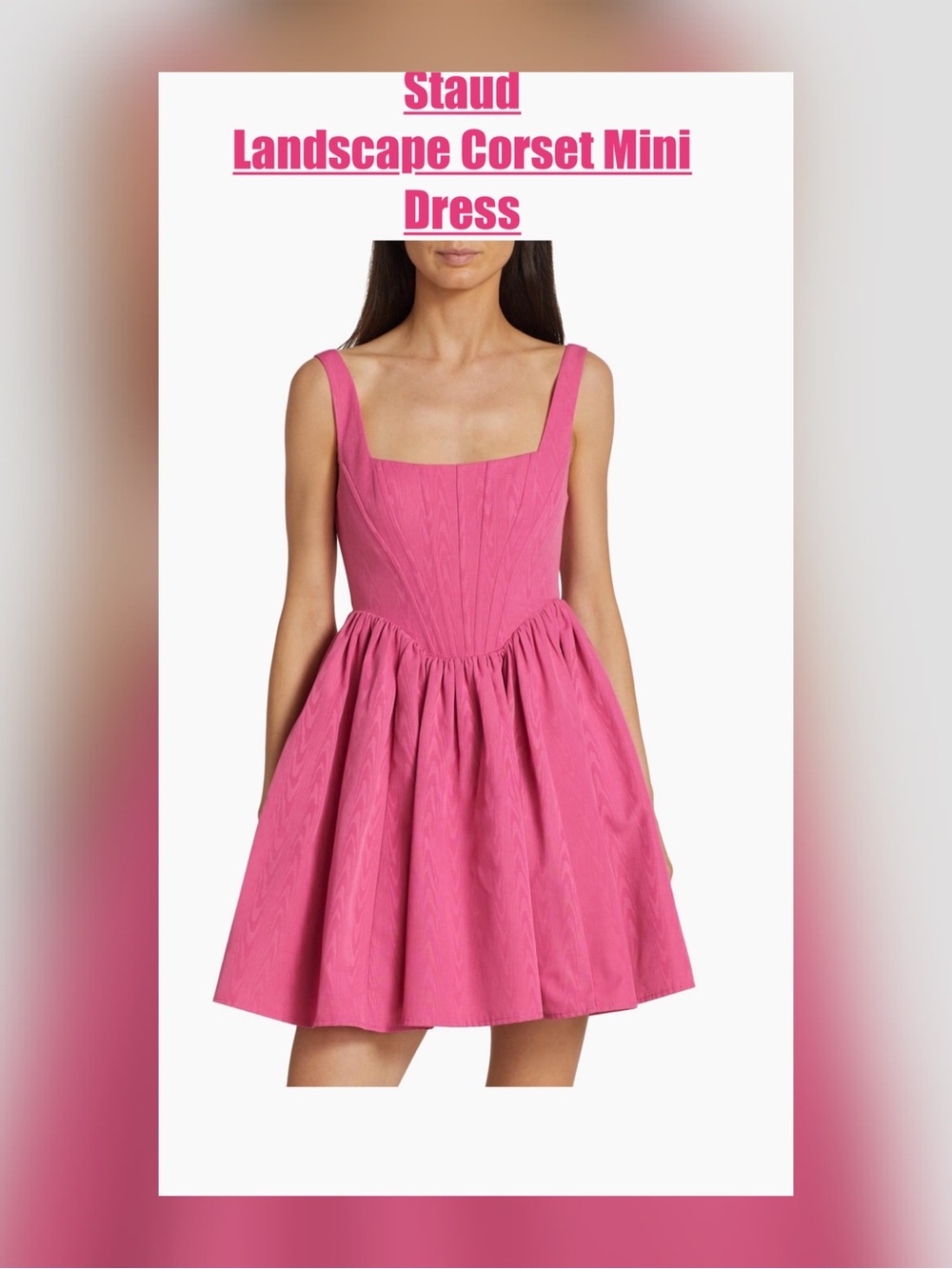 Staud Landscape Corset Mini Dress - Pink